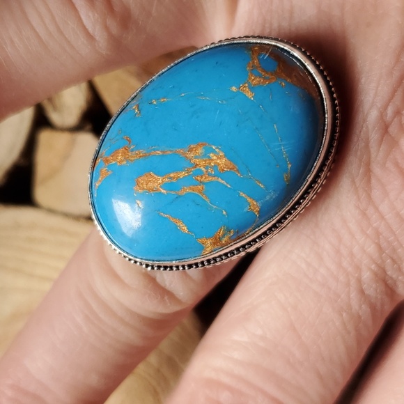 New Copper Turquoise 925 Silver Ring. - Picture 6 of 12